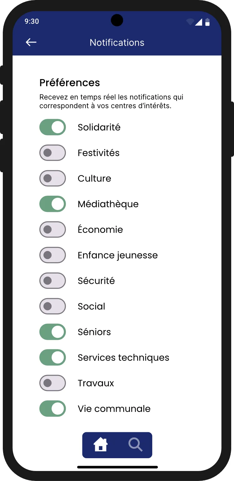 Menu configurable de votre application mobile
